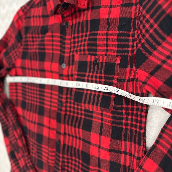 123 VINTAGE RE-MASTERED Ramones Red Black Plaid Flannel Button Down Shirt - Picture 8 of 8